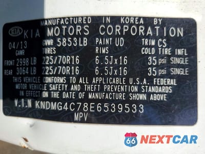 Zdjęcie 13 z 13 samochodu: 2014 KIA SEDONA LX VIN:KNDMG4C78E6539533 - miniatura