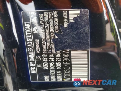 Zdjęcie 12 z 12 samochodu: 2019 MERCEDES-BENZ A 220 4MATIC VIN:WDD3G4FB0KW026905 - miniatura