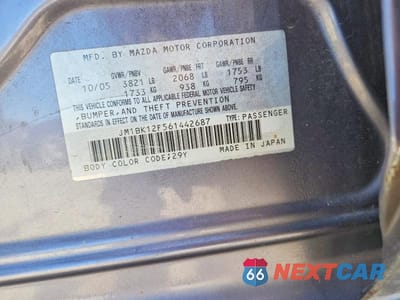 Zdjęcie 12 z 12 samochodu: 2006 MAZDA 3 I VIN:JM1BK12F561442687 - miniatura