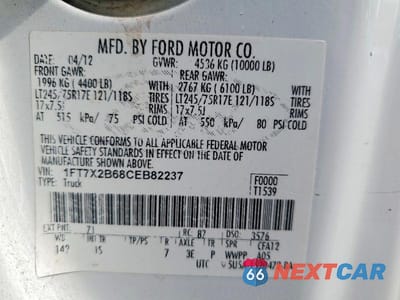 Zdjęcie 12 z 12 samochodu: 2012 FORD F250 SUPER DUTY VIN:1FT7X2B68CEB82237 - miniatura