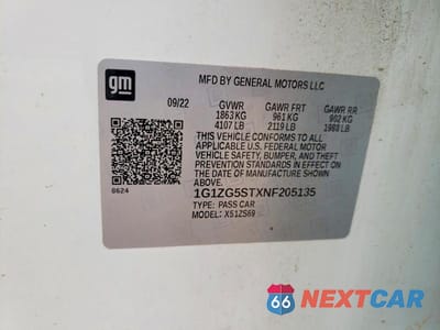 Zdjęcie 12 z 12 samochodu: 2022 CHEVROLET MALIBU RS VIN:1G1ZG5STXNF205135 - miniatura
