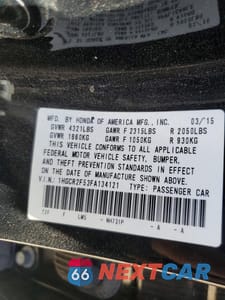 Zdjęcie 12 z 12 samochodu: 2015 HONDA ACCORD SPORT VIN:1HGCR2F53FA134121 - miniatura