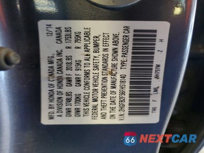 Zdjęcie 12 z 12 samochodu: 2015 HONDA CIVIC LX VIN:2HGFB2F56FH518140 - miniatura
