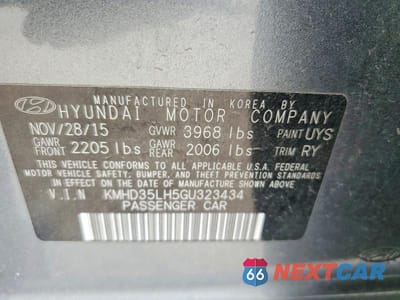 Zdjęcie 12 z 12 samochodu: 2016 HYUNDAI ELANTRA GT BASE VIN:KMHD35LH5GU323434 - miniatura