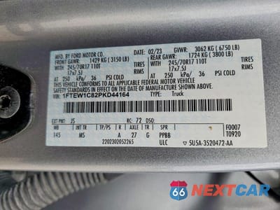 Zdjęcie 12 z 12 samochodu: 2023 FORD F150 SUPERCREW VIN:1FTEW1C82PKD44164 - miniatura