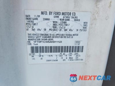 Zdjęcie 12 z 12 samochodu: 2010 FORD F150 VIN:1FTMF1CW5AKB11123 - miniatura