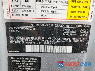 Zdjęcie 12 z 12 samochodu: 2011 VOLVO C70 T5 VIN:YV1672MC4BJ107131 - miniatura
