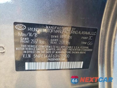 Zdjęcie 12 z 12 samochodu: 2018 HYUNDAI SONATA SEL+ VIN:5NPE34AF6JH712900 - miniatura