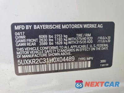 Zdjęcie 13 z 13 samochodu: 2017 BMW X5 SDRIVE35I VIN:5UXKR2C31H0X04489 - miniatura