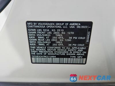 Zdjęcie 13 z 13 samochodu: 2024 VOLKSWAGEN ATLAS CROSS SPORT SE VIN:1V2JE2CA7RC212894 - miniatura