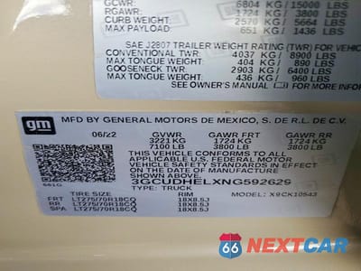 Zdjęcie 12 z 12 samochodu: 2022 CHEVROLET SILVERADO K1500 ZR2 VIN:3GCUDHELXNG592629 - miniatura