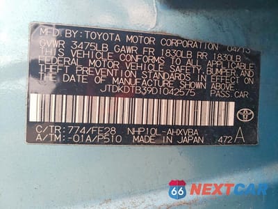 Zdjęcie 12 z 12 samochodu: 2013 TOYOTA PRIUS C ONE VIN:JTDKDTB39D1042575 - miniatura