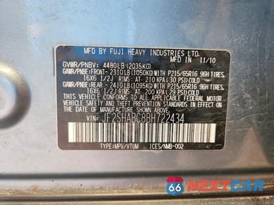 Zdjęcie 14 z 14 samochodu: 2011 SUBARU FORESTER 2.5X VIN:JF2SHABC8BH722434 - miniatura