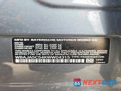 Zdjęcie 12 z 12 samochodu: 2019 BMW 530 I VIN:WBAJA5C54KWW04315 - miniatura