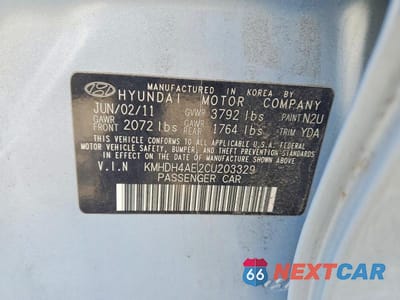 Zdjęcie 13 z 13 samochodu: 2012 HYUNDAI ELANTRA LIMITED VIN:KMHDH4AE2CU203329 - miniatura