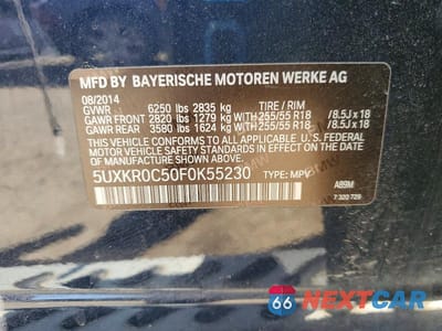 Zdjęcie 14 z 14 samochodu: 2015 BMW X5 XDRIVE35I VIN:5UXKR0C50F0K55230 - miniatura