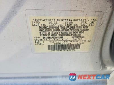 Zdjęcie 12 z 12 samochodu: 2012 NISSAN SENTRA 2.0 VIN:3N1AB6AP2CL652996 - miniatura