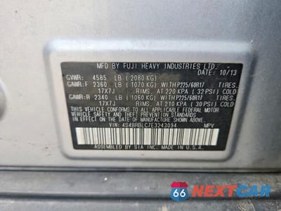 Zdjęcie 12 z 12 samochodu: 2014 SUBARU OUTBACK 2.5I LIMITED VIN:4S4BRBLC7E3243094 - miniatura