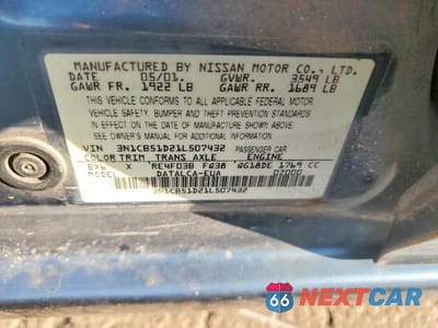 Zdjęcie 12 z 12 samochodu: 2001 NISSAN SENTRA XE VIN:3N1CB51D21L507432 - miniatura