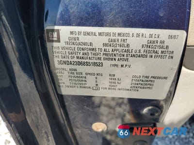 Zdjęcie 14 z 14 samochodu: 2008 CHEVROLET HHR LT VIN:3GNDA23D68S518523 - miniatura