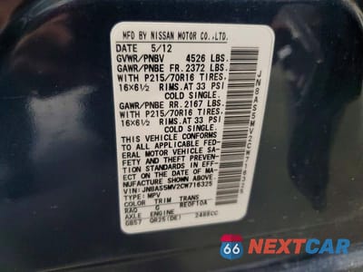 Zdjęcie 12 z 12 samochodu: 2012 NISSAN ROGUE S VIN:JN8AS5MV2CW716325 - miniatura