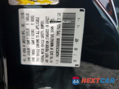 Zdjęcie 12 z 12 samochodu: 2007 HONDA ACCORD EX VIN:1HGCM72767A006508 - miniatura