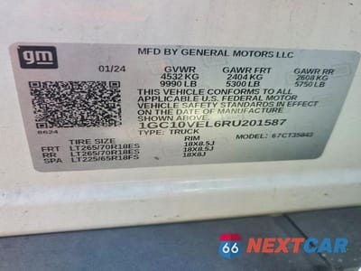Zdjęcie 12 z 12 samochodu: 2024 CHEV SILVERADO VIN:1GC10VEL6RU201587 - miniatura