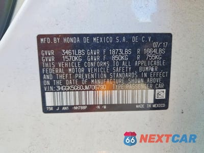 Zdjęcie 12 z 12 samochodu: 2018 HONDA FIT SPORT VIN:3HGGK5G60JM706790 - miniatura