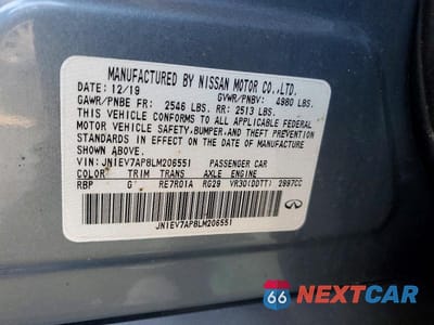 Zdjęcie 12 z 12 samochodu: 2020 INFINITI Q50 3.0T LUXE VIN:JN1EV7AP8LM206551 - miniatura
