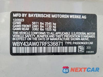 Zdjęcie 14 z 14 samochodu: 2024 BMW I4 EDRIVE 35 VIN:WBY43AW07RFS36871 - miniatura