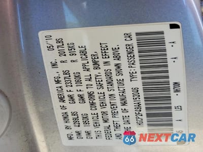 Zdjęcie 12 z 12 samochodu: 2010 HONDA ACCORD LXP VIN:1HGCP2F49AA152046 - miniatura