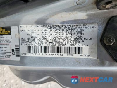 Zdjęcie 12 z 12 samochodu: 2006 TOYOTA TACOMA ACCESS CAB VIN:5TETX22N86Z270857 - miniatura