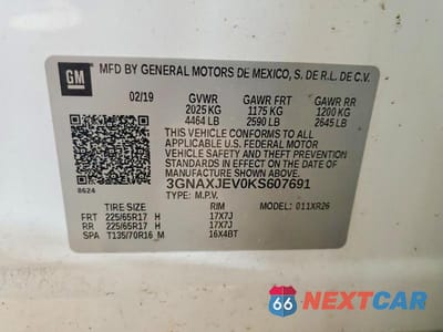Zdjęcie 13 z 13 samochodu: 2019 CHEVROLET EQUINOX LT VIN:3GNAXJEV0KS607691 - miniatura