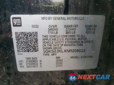 Zdjęcie 14 z 14 samochodu: 2022 GMC YUKON XL DENALI VIN:1GKS2JKLXNR209513 - miniatura