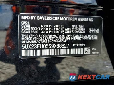Zdjęcie 13 z 13 samochodu: 2025 BMW X5 XDRIVE40I VIN:5UX23EU05S9X88827 - miniatura