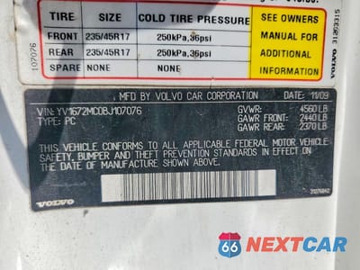 Zdjęcie 12 z 12 samochodu: 2011 VOLVO C70 VIN:YV1672MC0BJ107076 - miniatura