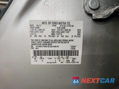 Zdjęcie 13 z 13 samochodu: 2014 FORD EXPLORER VIN:1FM5K7B81EGA10610 - miniatura