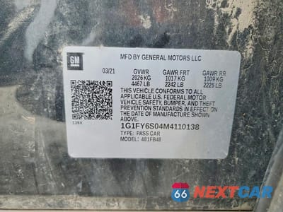 Zdjęcie 14 z 14 samochodu: 2021 CHEVROLET BOLT EV LT VIN:1G1FY6S04M4110138 - miniatura