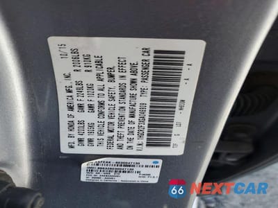 Zdjęcie 12 z 12 samochodu: 2016 HONDA ACCORD LX VIN:1HGCR2F3XGA046909 - miniatura