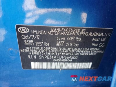 Zdjęcie 12 z 12 samochodu: 2018 HYUNDAI SONATA SEL VIN:5NPE34AF1JH664500 - miniatura