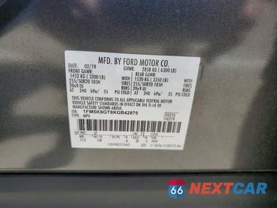 Zdjęcie 13 z 13 samochodu: 2019 FORD EXPLORER SPORT VIN:1FM5K8GT8KGB42875 - miniatura