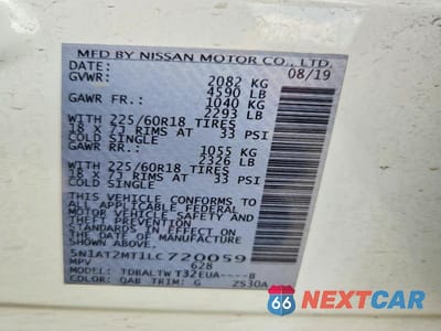 Zdjęcie 13 z 13 samochodu: 2020 NISSAN ROGUE SV VIN:5N1AT2MT1LC720059 - miniatura
