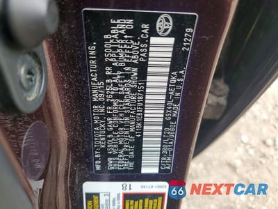 Zdjęcie 12 z 12 samochodu: 2015 TOYOTA AVALON XLE TOURING VIN:4T1BK1EBXFU187151 - miniatura