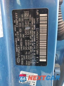 Zdjęcie 13 z 13 samochodu: 2018 HYUNDAI TUCSON VALUE VIN:KM8J33A26JU696415 - miniatura