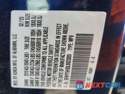 Zdjęcie 13 z 13 samochodu: 2020 HONDA PILOT EXL VIN:5FNYF5H50LB023055 - miniatura
