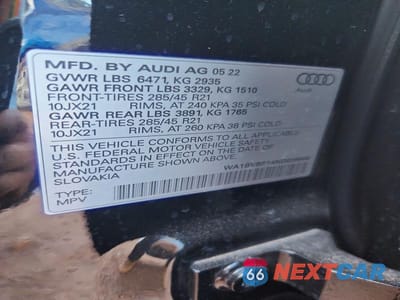 Zdjęcie 13 z 13 samochodu: 2022 AUDI Q8 PREMIUM PLUS VIN:WA1BVBF14ND026648 - miniatura