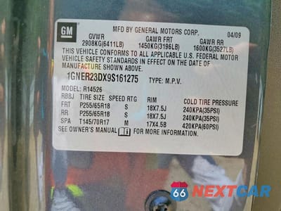 Zdjęcie 13 z 13 samochodu: 2009 CHEVROLET TRAVERSE LT VIN:1GNER23DX9S161275 - miniatura