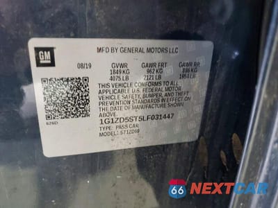 Zdjęcie 12 z 12 samochodu: 2020 CHEVROLET MALIBU LT VIN:1G1ZD5ST5LF031447 - miniatura