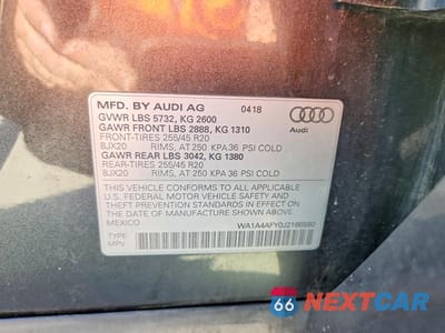 Zdjęcie 14 z 14 samochodu: 2018 AUDI SQ5 PREMIUM PLUS VIN:WA1A4AFY0J2166580 - miniatura