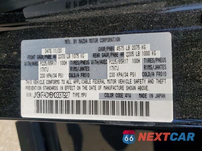 Zdjęcie 13 z 13 samochodu: 2021 MAZDA CX-5 TOURING VIN:JM3KFACM6M0337927 - miniatura
